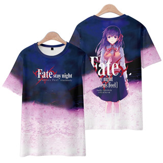 ใหม่ เสื้อยืดแขนสั้นลําลอง พิมพ์ลายอนิเมะ Fate Stay Night 3D ทรงหลวม สไตล์ญี่ปุ่น สําหรับผู้ชาย และผู้หญิง