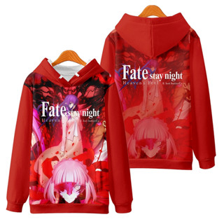 ใหม่ เสื้อกันหนาว เสื้อแจ็กเก็ต แขนยาว มีฮู้ด พิมพ์ลายอนิเมะ Fate Stay Night 3D ทรงหลวม สไตล์ญี่ปุ่น คอสเพลย์ แฟชั่นสําหรับผู้ชาย และผู้หญิง