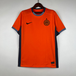 เสื้อกีฬาแขนสั้น ลายทีมชาติฟุตบอล Inter Milan Orange ปี 2023-24