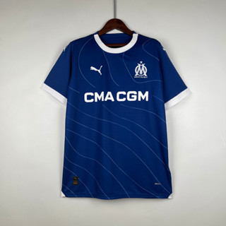 เสื้อกีฬาแขนสั้น ลายทีมชาติฟุตบอล Olympique de Marseille 2023-24 Season ชุดเยือน