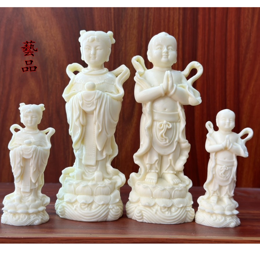 ผลไม้งาช้างโกลเด้นบอยหยกสาวเด็กสาวดีโชคลาภเด็กมังกรสาวเครื่องประดับขนาดเล็กเจ้าแม่กวนอิมรอบนอกพระพุทธรูปรูปปั้นบ้านที่สวยหรูชีวิตดีโชคลาภเครื่องประดับขนาดเล็กขนาด:15ซม 9ซม