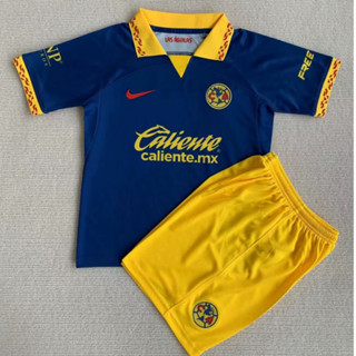 เสื้อกีฬาแขนสั้น ลายทีมชาติฟุตบอล América 22 23 24 Club ชุดเยือน สีฟ้า สําหรับเด็ก