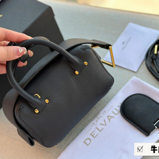 【 พร้อมกล่อง 】ใหม่ tas Delvaux แท้ 100% กระเป๋าถือ กระเป๋าสะพายไหล่ สะพายข้าง หนังแท้ ขนาดเล็ก สีดํา สําหรับผู้หญิง