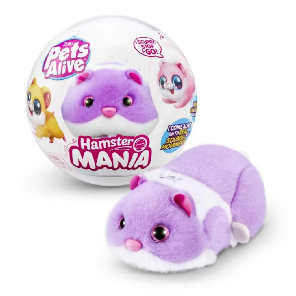 Pets Alive Hamstermania by ZURU Hamster Electronic Pet 20+ Sounds Interactive Hamster Ball Toy Pets Alive Hamstermania โดย ZURU หนูแฮมสเตอร์ สัตว์เลี้ยงอิเล็กทรอนิกส์ 20+ เสียงโต้ต