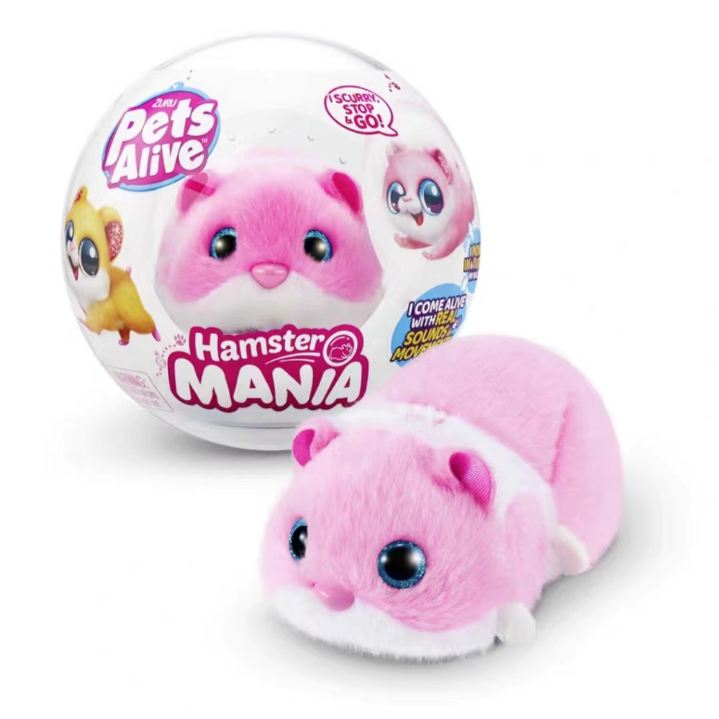 Pets Alive Hamstermania by ZURU Hamster Electronic Pet 20+ Sounds Interactive Hamster Ball Toy Pets Alive Hamstermania โดย ZURU หนูแฮมสเตอร์ สัตว์เลี้ยงอิเล็กทรอนิกส์ 20+ เสียงโต้ต