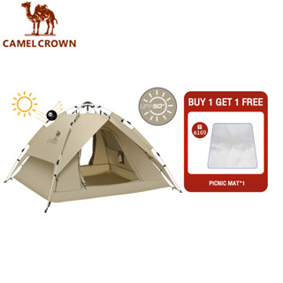 CAMEL CROWN เต็นท์กางเต้นท์อัตโนมัติ 3~4 คน กลางแจ้ง แบบพกพา พับ กันฝน กันแดด เต็นท์ ปิกนิก อุปกรณ์ตั้งแคมป์