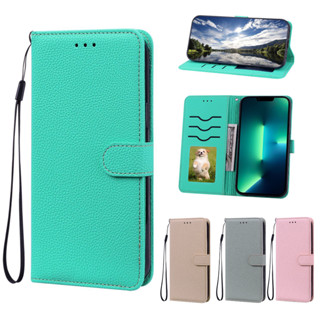 เคสโทรศัพท์มือถือหนังลิ้นจี่ แบบนิ่ม พร้อมช่องใส่บัตร สําหรับ Samsung Galaxy Note 10 S10 Lite A81 A91 M54 M52 M51 J3 J5 J7 A3 A5 2017 J330 J530 J730 A320 A520 J2 Prime G530 A2 Core