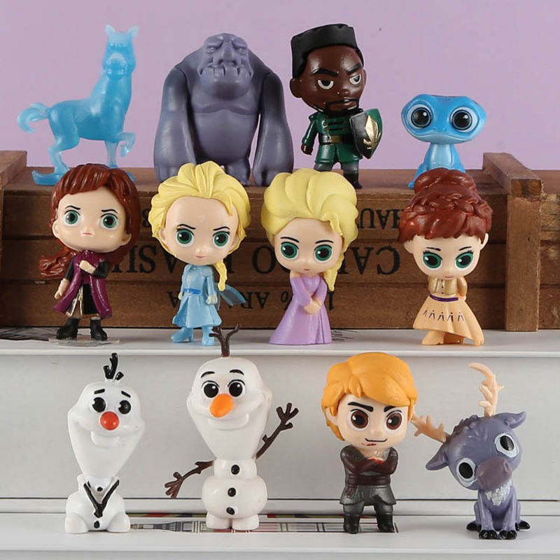 โมเดลฟิกเกอร์ PVC การ์ตูนดิสนีย์ Frozen Elsa Anna Kristoff Sven Olaf Oaken Q Version ขนาด 3-5 ซม. 12