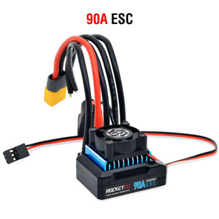 Rocket-rc 90A เซนเซอร์ ESC พร้อมพัดลมระบายความร้อน Super BEC 6V 4A ถอดออกได้ สําหรับรถแข่งบังคับ 1/10 380 390 540