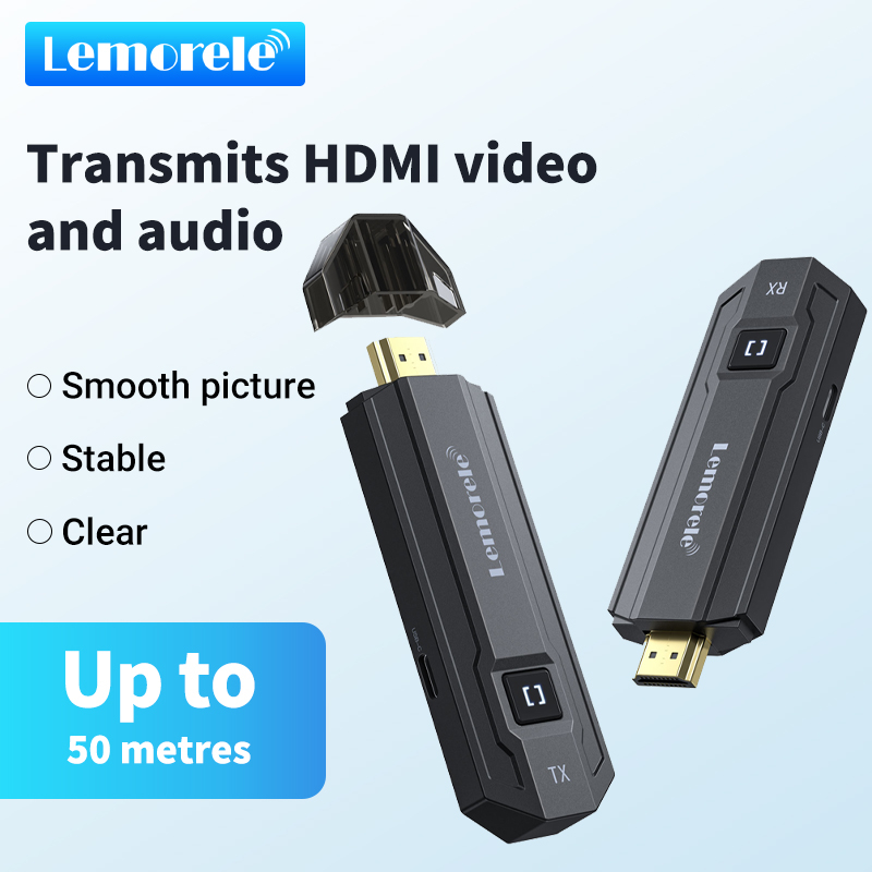 Lemorele P20 ตัวรับสัญญาณ HDMI ไร้สาย 1080P จอแสดงผล Dongle Extender อะแดปเตอร์ AV สําหรับแล็ปท็อปทีวีโปรเจคเตอร์ Monitor Live Stream กล้อง