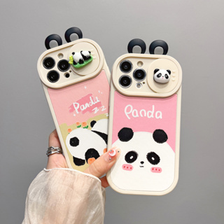 เคสโทรศัพท์มือถือ ซิลิโคนนิ่ม กันกระแทก ลายแพนด้าน่ารัก สําหรับ iPhone 11 12 13 14 Pro Max