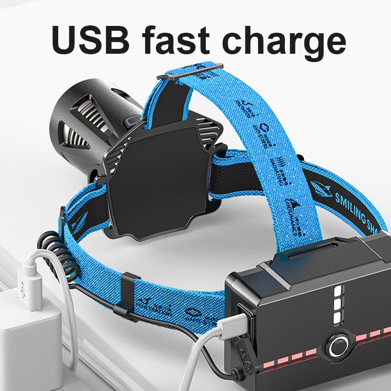 Smiling Shark TD2002 ไฟฉายสวมศีรษะ LED P100 ชาร์จ USB ซูมได้ ระยะไกล 2000 กันน้ํา สําหรับล่าสัตว์ กลางแจ้ง — صورة 7