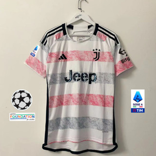 เสื้อกีฬาแขนสั้น ลายทีมชาติฟุตบอล Juventus 23 24 ชุดเยือน ไซซ์ S - 4XL