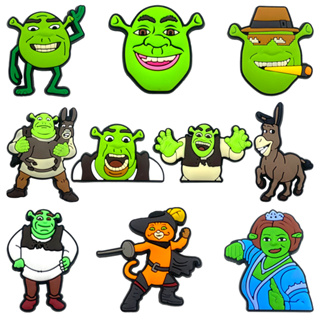 Jibbitz อุปกรณ์เสริม จี้รองเท้า PVC ลายการ์ตูน สําหรับ Crocs the Shrek Series 1 ชิ้น