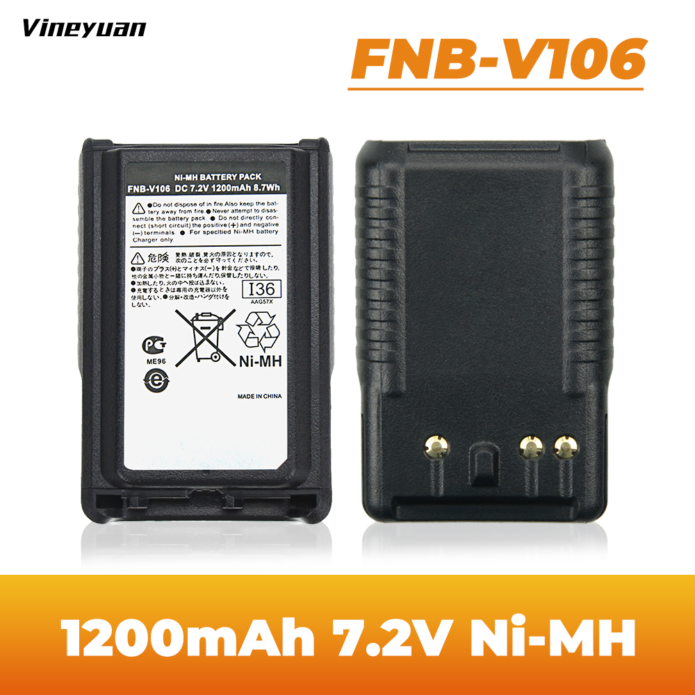 แบตเตอรี่ FNB-V106 7.2V 1200mAh Ni-Mh แบบเปลี่ยน สําหรับ Yaesu Vertex Standard VX-230 VX-231 VX-231L VX228
