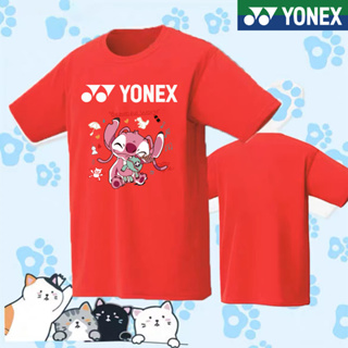 Yonex ใหม่ เสื้อกีฬาแบดมินตัน แขนสั้น พิมพ์ลาย สําหรับผู้ชาย และผู้หญิง