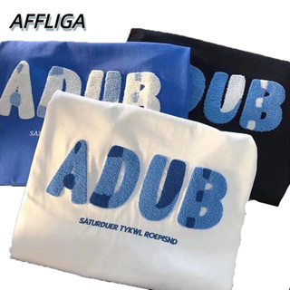 ❀ AFFLIGA ❀ เสื้อยืดแขนสั้น แขนห้าส่วน ทรงหลวม สไตล์เกาหลี อเมริกัน เรโทร เหมาะกับฤดูร้อน สําหรับคู่รัก