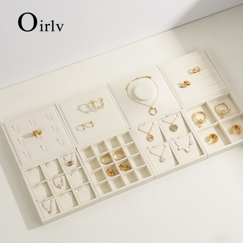 Oirlv ถาดแสดงเครื่องประดับพรีเมี่ยม Multi-Grid ที่เก็บเครื่องประดับสําหรับ Shop Counter Showcase P134