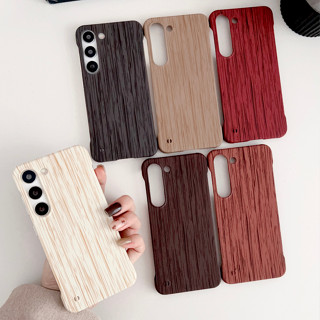 Casetify เคสโทรศัพท์มือถือ PC แบบแข็ง บางพิเศษ เคลือบครึ่งหนึ่ง ลายไม้ สําหรับ Samsung S23 S22 Ultra Plus