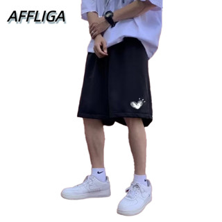 ❀ AFFLIGA ❀ กางเกงวอร์มขาสั้นลําลอง ขาห้าส่วน ทรงหลวม สีพื้น สไตล์เกาหลี เหมาะกับฤดูร้อน สําหรับผู้ชาย ไซซ์ 5xl