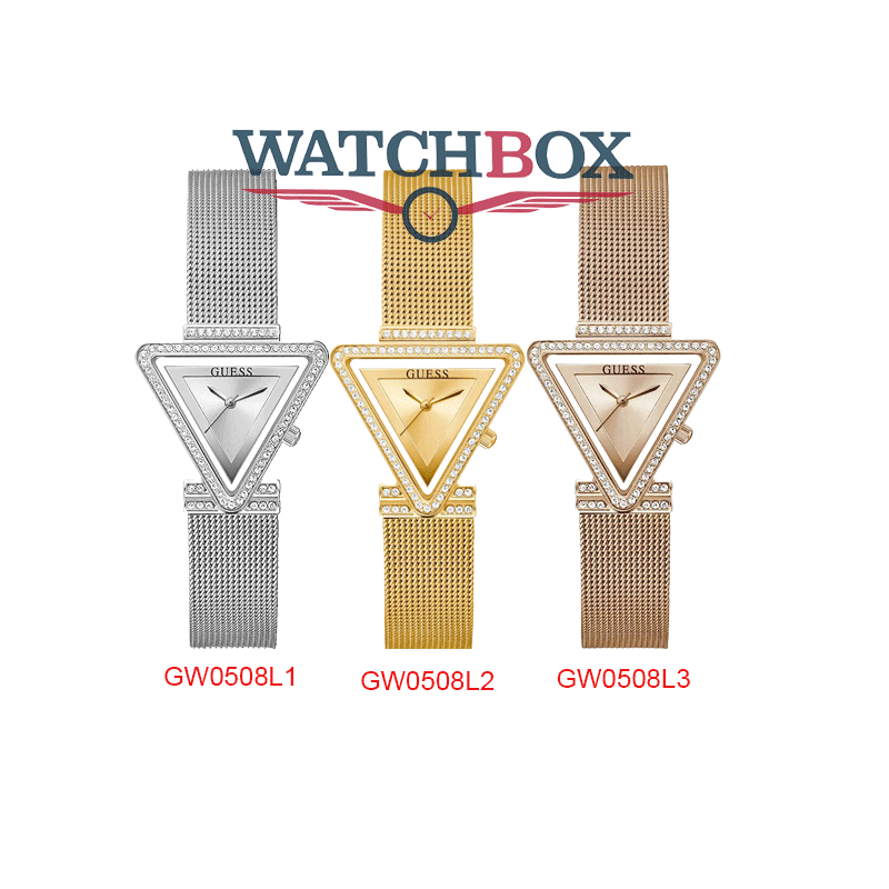 GUESS สุภาพสตรีนาฬิกาสแตนเลส/ตาข่าย GW0508L1 GW0508L2 GW0508L3 GW0609L1	GW0609L2	GW0609L3