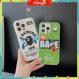 เคสโทรศัพท์มือถือ BAPE พลาสติกแข็ง ลายโลโก้ แฟชั่น สําหรับ iPhone14 13 12 Mini 11 PRO MAX 6 6s 7 8plus SE2 X XS XR XSMAX #HG6092