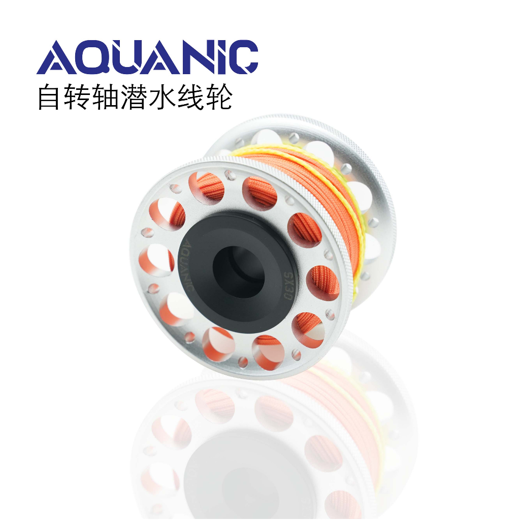 ดําน้ําอลูมิเนียม Spool Finger Reel สําหรับ Smb ปลอดภัยอุปกรณ์อุปกรณ์เสริม Cave ตกปลา 30 M สายไนลอน sn