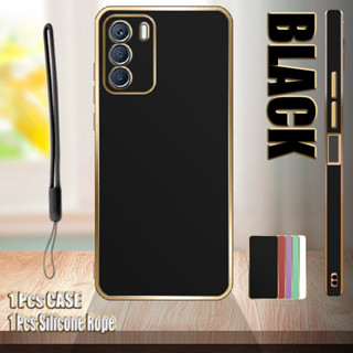 เคสโทรศัพท์มือถือ ขอบตรง ชุบไฟฟ้า พร้อมเชือกซิลิโคน สําหรับ Infinix Zero 5G 2023 X6815C