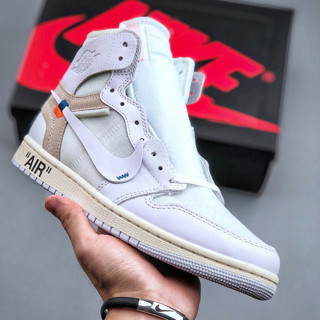 รองเท้ากีฬา รองเท้าบาสเก็ตบอล Air Jordan 1 x off-white Air Jordan 1 x off-white AJ1 AQ0818 100