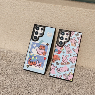 เคสกระจก ลายการ์ตูนกระต่ายเสือน่ารัก สําหรับ เคส Samsung Galaxy s22 ultra s23 plus s23 ultra case