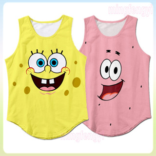 เสื้อกีฬาแขนกุด ลายทีนสพันจ์บ็อบ Patrick Star สําหรับผู้ชาย