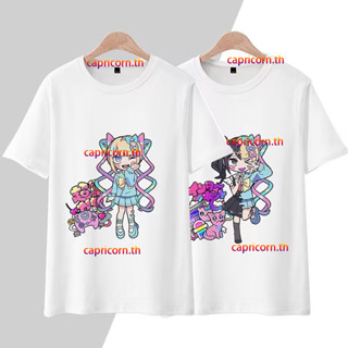 ใหม่ เสื้อยืดแขนสั้นลําลอง มีฮู้ด พิมพ์ลายอนิเมะ NEEDY GIRL OVERDOSE Omgkawaiiangel-Chan/Ame 3D ทรงหลวม สไตล์ญี่ปุ่น สําหรับผู้ชาย และผู้หญิง