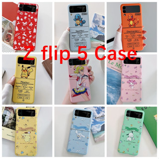 เคสมือถือ ลายการ์ตูนปิกาจู ต้นคริสต์มาส กวาง สีแดง พับได้ สําหรับ Samsung Galaxy Z Flip 5 ZFlip5 Z Flip-5