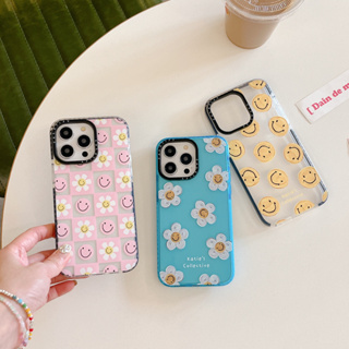 เคสโทรศัพท์มือถือแบบนิ่ม TPU ลายดอกไม้หน้ายิ้ม สําหรับ iphone11 12 13 14 pro promax