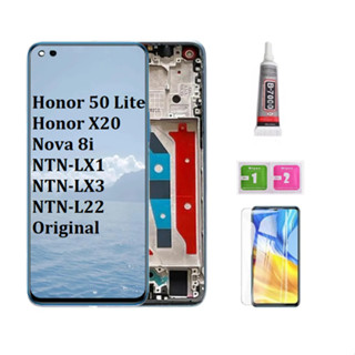 อะไหล่หน้าจอสัมผัส LCD พร้อมกรอบ แบบเปลี่ยน สําหรับ Honor 50 Lite X20 Nova 8i NTN-LX1 LX3 LX22