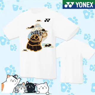 Yonex 2023 ใหม่ เสื้อกีฬาแขนสั้น พิมพ์ลายแบดมินตัน แบบแห้งเร็ว สําหรับผู้ชาย และผู้หญิง