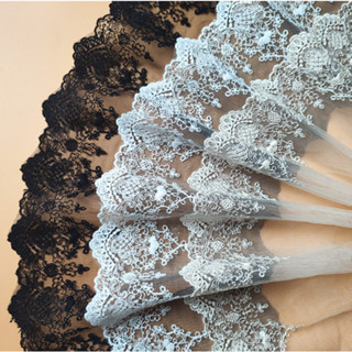 ผ้าลูกไม้ ปักลายดอกไม้ สไตล์เรโทร DIY สําหรับตกแต่งเสื้อผ้า …