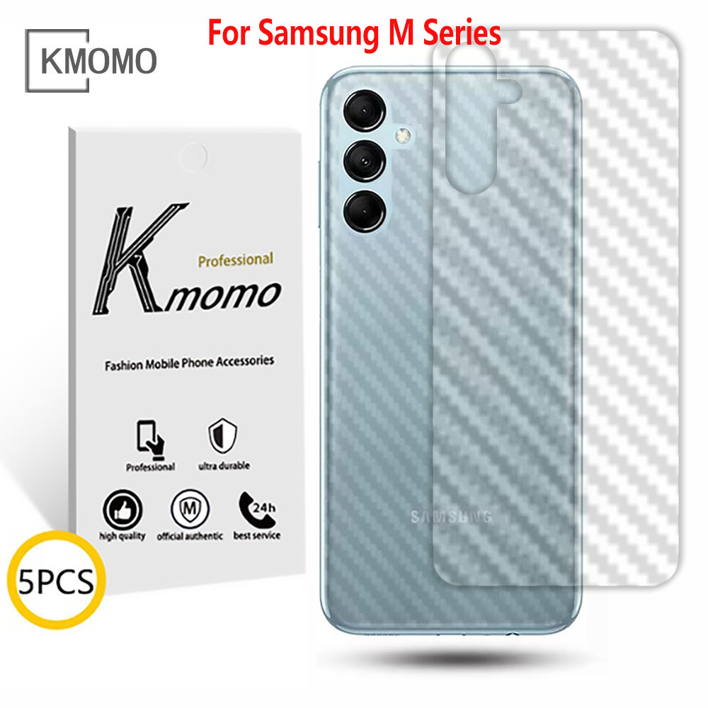 (5 ชิ้น) คาร์บอนไฟเบอร์กลับฟิล์มสติกเกอร์สําหรับ Samsung M14 M13 M54 M34 M53 M33 M23 M52 M32 M12 M22
