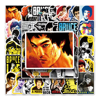 สติกเกอร์ ลายกราฟฟิติ kung fu Super star Bruce Lee สไตล์จีน สําหรับติดตกแต่งแล็ปท็อป กีตาร์ PS5 หมวกกันน็อคสเก็ตบอร์ด สโนว์บอร์ด 51 ชิ้น