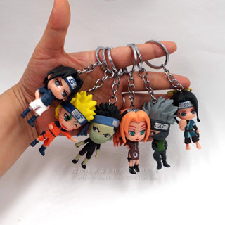 พวงกุญแจฟิกเกอร์ PVC รูปการ์ตูนนารูโตะ Uzumaki Naruto Sasuke Gaara Itachi Kakashi Jiraiya Kawaii Q Version 6 ชิ้น ต่อชุด