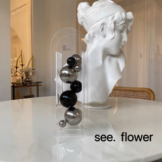 [SEE✿ ดอกไม้] แจกันสไตล์นอร์ดิกไคลน์สีฟ้าโลหะระดับไฮเอนด์บ้า…