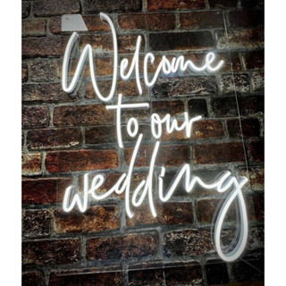 ป้ายไฟนีออน Welcome To Our Wedding Led สําหรับตกแต่งงานแต่งงาน โรงแรม ห้องนอน ผนัง ปาร์ตี้ งานแต่งงาน