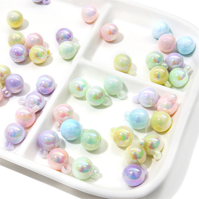 [16 มม.] ครีม ลูกบอลแขวน ขนาดเล็ก ชุบสี จี้ขนาดเล็ก DIY เครื่องประดับแฮนด์เมด / พวงกุญแจ จี้ อุปกรณ์