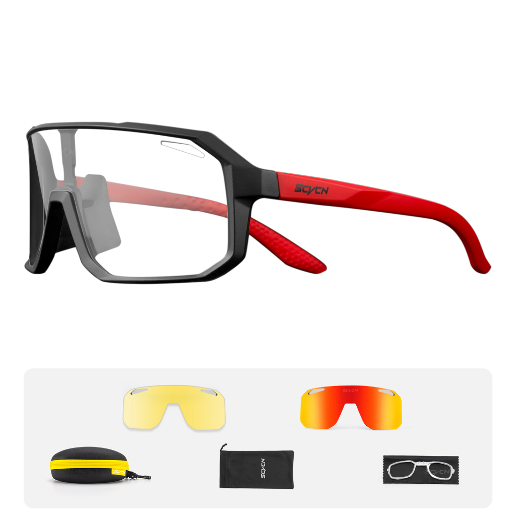 Scvcn แว่นตากันแดด เลนส์โฟโตโครมิก 3 เลนส์ สําหรับผู้ชาย ผู้หญิง เหมาะกับการขี่จักรยาน - รูปที่ 7