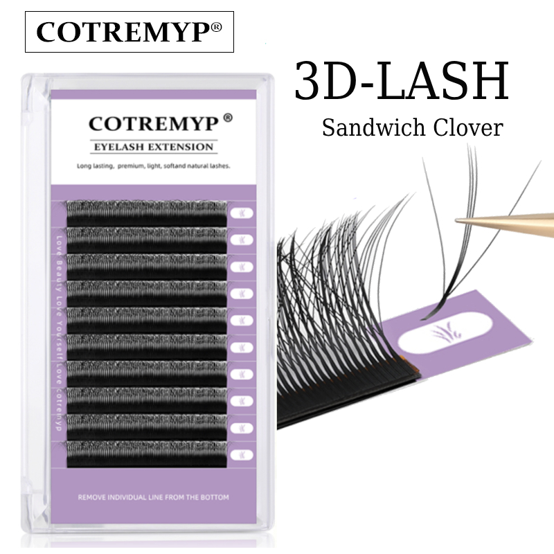 Cotremyp ขนตาปลอม 3d ขนนิ่ม แซนวิช แฟร์รี่คลอเวอร์ แฟร์รี่