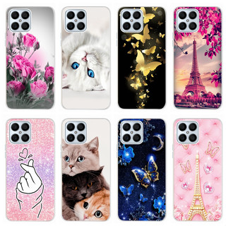 เคสโทรศัพท์มือถือ ซิลิโคนนิ่ม TPU ลายผีเสื้อ ดอกไม้ แฟชั่น สําหรับ Honor X8 TFY-LX1 TFY-LX2 TFY-LX3 HonorX8 4G