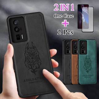 2 IN 1 สําหรับ Xiaomi Poco F5 Pro เคสโทรศัพท์ หนังนิ่ม TPU พร้อมตัวป้องกันหน้าจอเซรามิก โค้ง