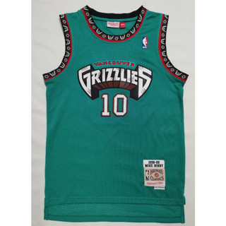 ใหม่ Memphis Grizzlies NBA สําหรับผู้ชาย #10 เสื้อกีฬาบาสเก็ตบอล ปักลาย Mike Bibby สีเขียว สไตล์เรโทร