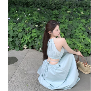 「Nonfatgirl」ชุดเดรสยาวเซ็กซี่ เปิดไหล่ เอวลอย มีสายคล้องคอ สไตล์สุภาพ สําหรับผู้หญิง