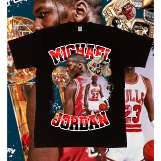 ผ้าฝ้ายบริสุทธิ์ ราคาเสื้อยืด พิมพ์ลาย Nba BASKET CHICAGO BULLS  MICHAEL JORDAN สไตล์กราฟิก สําหรับแฟนคลับS-5XL